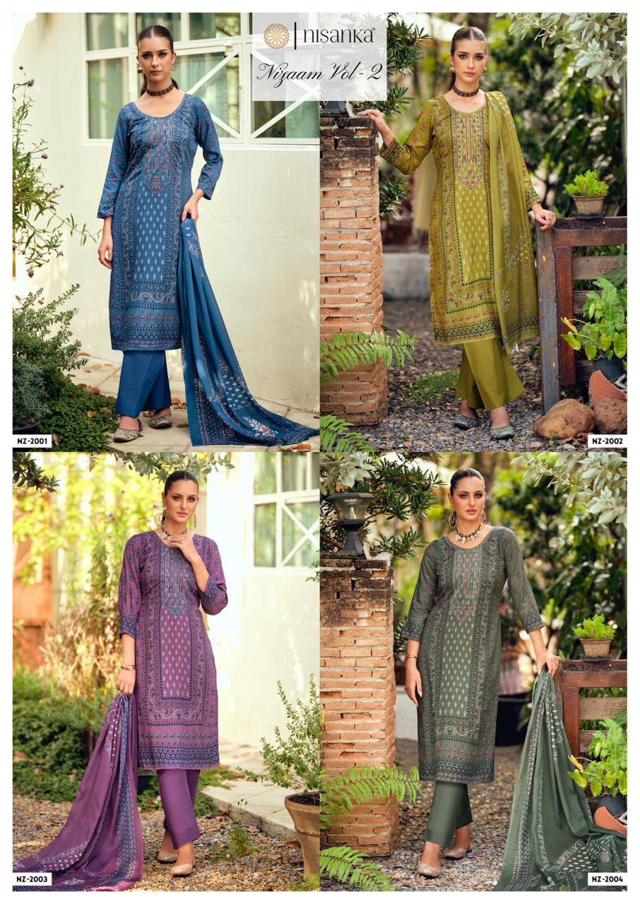 NIZAAM VOL 2 By NISANKA 2001 To 2004 Series Stylish Beautiful Colourful VISCOSE Dresses At Wholesale Price